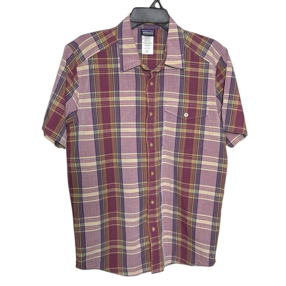 Patagonia Organic Cotton Men's Plaid SS Button‎ Down Size Medium - Picture 1 of 5